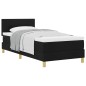 vidaXL Letto con Rete a Molle e Materasso Nero 90x200 cm Tessuto vidaXL Letto con Rete a Molle e Materasso Nero 90x200 cm Tessuto