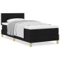 vidaXL Letto con Rete a Molle e Materasso Nero 90x200 cm Tessuto vidaXL Letto con Rete a Molle e Materasso Nero 90x200 cm Tessuto