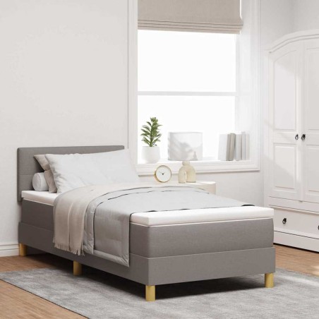 vidaXL Letto a Molle con Materasso Tortora 90x200 cm Tessuto