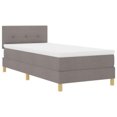 vidaXL Letto a Molle con Materasso Tortora 90x200 cm Tessuto
