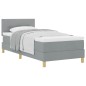 vidaXL Letto con Box Spring con Materasso Grigio Chiaro 100x200 cm Tessuto