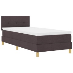 vidaXL Letto con Box Spring e Materasso Marrone Scuro 100x200 cm Tessuto