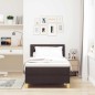 vidaXL Letto con Box Spring e Materasso Marrone Scuro 100x200 cm Tessuto