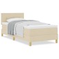 vidaXL Letto con Rete con Materasso Crema 100x200 cm Tessuto