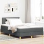 vidaXL Letto con rete a doghe e materasso grigio scuro 120x190 cm tessuto