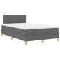 vidaXL Letto con rete a doghe e materasso grigio scuro 120x190 cm tessuto