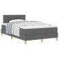 vidaXL Letto con rete a doghe e materasso grigio scuro 120x190 cm tessuto