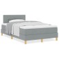 vidaXL Letto con Rete a Molle con Materasso Grigio Chiaro 120x200 cm Tessuto
