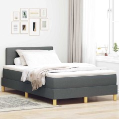 vidaXL Letto con Box Spring e Materasso Grigio Scuro 120x200 cm Tessuto