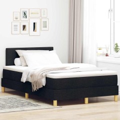 vidaXL Letto a Box Spring con Materasso Nero 120x200 cm Tessuto