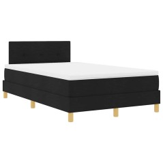 vidaXL Letto a Box Spring con Materasso Nero 120x200 cm Tessuto