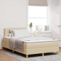 vidaXL Letto a Box Spring con Materasso Panna 120x200 cm Tessuto vidaXL Letto a Box Spring con Materasso Panna 120x200 cm Tessuto