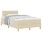 vidaXL Letto a Box Spring con Materasso Panna 120x200 cm Tessuto vidaXL Letto a Box Spring con Materasso Panna 120x200 cm Tessuto
