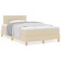 vidaXL Letto a Box Spring con Materasso Panna 120x200 cm Tessuto vidaXL Letto a Box Spring con Materasso Panna 120x200 cm Tessuto