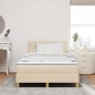 vidaXL Letto a Box Spring con Materasso Panna 120x200 cm Tessuto vidaXL Letto a Box Spring con Materasso Panna 120x200 cm Tessuto