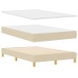 vidaXL Letto a Box Spring con Materasso Panna 120x200 cm Tessuto vidaXL Letto a Box Spring con Materasso Panna 120x200 cm Tessuto