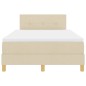 vidaXL Letto a Box Spring con Materasso Panna 120x200 cm Tessuto vidaXL Letto a Box Spring con Materasso Panna 120x200 cm Tessuto