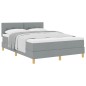 vidaXL Letto con Box Spring e Materasso Grigio Chiaro 140x190 cm Tessuto vidaXL Letto con Box Spring e Materasso Grigio Chiaro 140x190 cm Tessuto