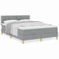 vidaXL Letto con Box Spring e Materasso Grigio Chiaro 140x190 cm Tessuto vidaXL Letto con Box Spring e Materasso Grigio Chiaro 140x190 cm Tessuto