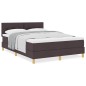 vidaXL Letto con Box Spring e Materasso Marrone Scuro 140x190 cm Tessuto