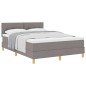vidaXL Letto con Rete a Molle e Materasso Tortora 140x190 cm Tessuto vidaXL Letto con Rete a Molle e Materasso Tortora 140x190 cm Tessuto
