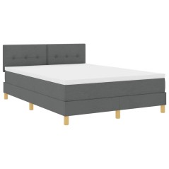 vidaXL Letto con Box Spring e Materasso Grigio Scuro 160x200 cm Tessuto