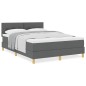 vidaXL Letto con Box Spring e Materasso Grigio Scuro 160x200 cm Tessuto