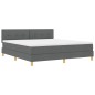 vidaXL Letto box spring con materasso grigio scuro 180x200 cm tessuto