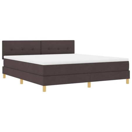 vidaXL Letto con Box Spring e Materasso Marrone Scuro 180x200 cm Tessuto