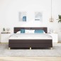 vidaXL Letto con Box Spring e Materasso Marrone Scuro 180x200 cm Tessuto