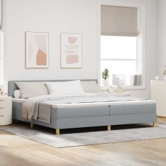 vidaXL Letto con Box Spring con Materasso Grigio Chiaro 200x200 cm Tessuto