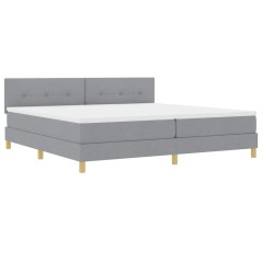 vidaXL Letto con Box Spring con Materasso Grigio Chiaro 200x200 cm Tessuto