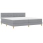vidaXL Letto con Box Spring con Materasso Grigio Chiaro 200x200 cm Tessuto