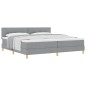 vidaXL Letto con Box Spring con Materasso Grigio Chiaro 200x200 cm Tessuto
