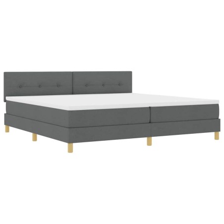 vidaXL Letto con Box Spring con Materasso Grigio Scuro 200x200 cm Tessuto