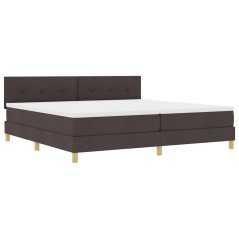 vidaXL Letto Box Spring con Materasso Marrone Scuro 200x200 cm Tessuto
