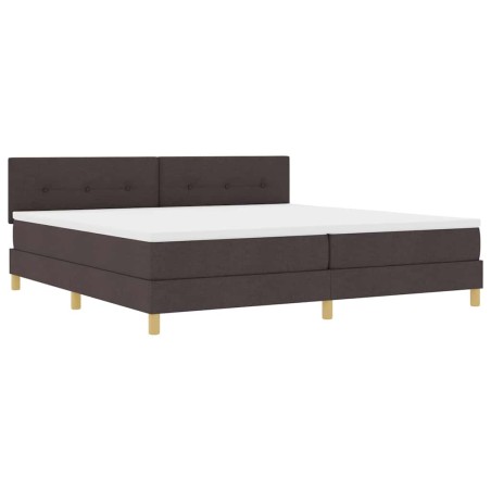 vidaXL Letto Box Spring con Materasso Marrone Scuro 200x200 cm Tessuto