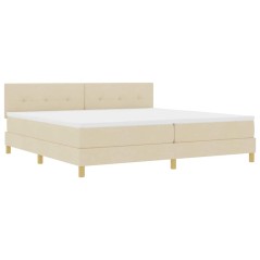 vidaXL Letto Box Spring con Materasso Panna 200x200 cm Tessuto