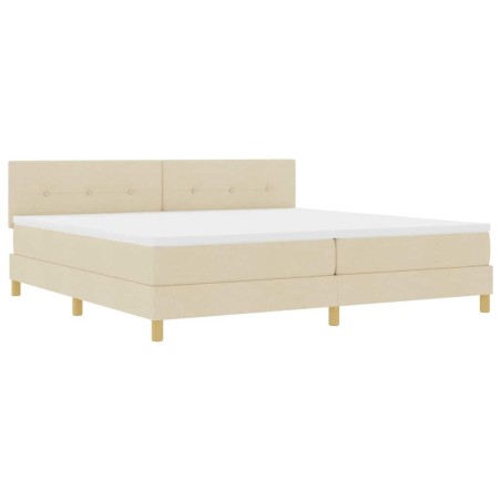 vidaXL Letto Box Spring con Materasso Panna 200x200 cm Tessuto