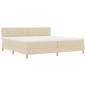 vidaXL Letto Box Spring con Materasso Panna 200x200 cm Tessuto