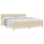 vidaXL Letto Box Spring con Materasso Panna 200x200 cm Tessuto