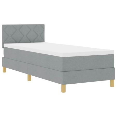 vidaXL Letto a Molle con Materasso Grigio Chiaro 80x200 cm Tessuto