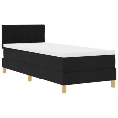 vidaXL Letto con Box Spring e Materasso Nero 80x200 cm Tessuto