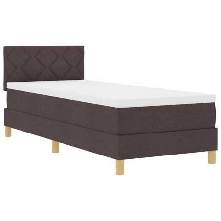 vidaXL Letto con Molleggio Marrone Scuro 80x200 cm Tessuto