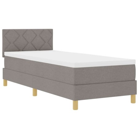 vidaXL Letto con Box Spring con Materasso Tortora 80x200 cm Tessuto