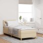 vidaXL Letto a Box Spring con Materasso Panna 80x200 cm Tessuto