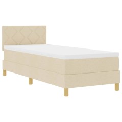 vidaXL Letto a Box Spring con Materasso Panna 80x200 cm Tessuto