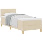 vidaXL Letto a Box Spring con Materasso Panna 80x200 cm Tessuto