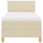 vidaXL Letto a Box Spring con Materasso Panna 80x200 cm Tessuto