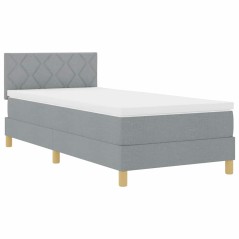 vidaXL Letto Box Spring con Materasso Grigio Chiaro 90x200 cm Tessuto
